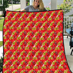 Dolphins Mascot Quilt Tropical Hibiscus Floral Seamless Rugby Mascot