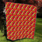Dolphins Mascot Quilt Tropical Hibiscus Floral Seamless Rugby Mascot
