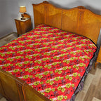 Dolphins Mascot Quilt Tropical Hibiscus Floral Seamless Rugby Mascot