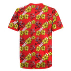 Dolphins Mascot Rugby Jersey Tropical Hibiscus Floral Seamless Rugby Mascot