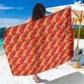 Dolphins Mascot Sarong Tropical Hibiscus Floral Seamless Rugby Mascot