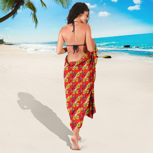 Dolphins Mascot Sarong Tropical Hibiscus Floral Seamless Rugby Mascot