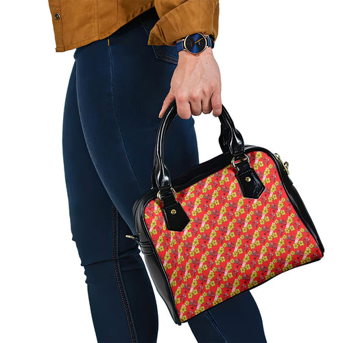Dolphins Mascot Shoulder Handbag Tropical Hibiscus Floral Seamless Rugby Mascot