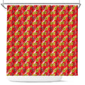 Dolphins Mascot Shower Curtain Tropical Hibiscus Floral Seamless Rugby Mascot