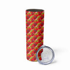 Dolphins Mascot Skinny Tumbler Tropical Hibiscus Floral Seamless Rugby Mascot