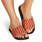 Dolphins Mascot Slide Sandals Tropical Hibiscus Floral Seamless Rugby Mascot