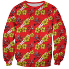 Dolphins Mascot Sweatshirt Tropical Hibiscus Floral Seamless Rugby Mascot