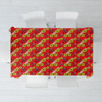 Dolphins Mascot Tablecloth Tropical Hibiscus Floral Seamless Rugby Mascot