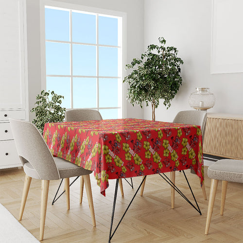 Dolphins Mascot Tablecloth Tropical Hibiscus Floral Seamless Rugby Mascot