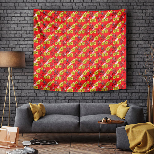 Dolphins Mascot Tapestry Tropical Hibiscus Floral Seamless Rugby Mascot