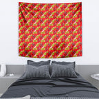 Dolphins Mascot Tapestry Tropical Hibiscus Floral Seamless Rugby Mascot