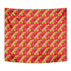 Dolphins Mascot Tapestry Tropical Hibiscus Floral Seamless Rugby Mascot