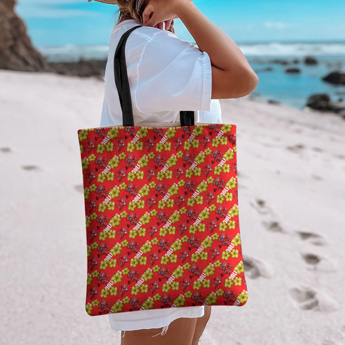 Dolphins Mascot Tote Bag Tropical Hibiscus Floral Seamless Rugby Mascot
