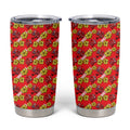 Dolphins Mascot Tumbler Cup Tropical Hibiscus Floral Seamless Rugby Mascot