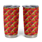 Dolphins Mascot Tumbler Cup Tropical Hibiscus Floral Seamless Rugby Mascot