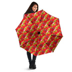 Dolphins Mascot Umbrella Tropical Hibiscus Floral Seamless Rugby Mascot