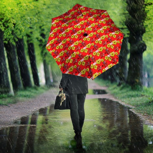 Dolphins Mascot Umbrella Tropical Hibiscus Floral Seamless Rugby Mascot