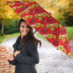 Dolphins Mascot Umbrella Tropical Hibiscus Floral Seamless Rugby Mascot