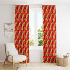 Dolphins Mascot Window Curtain Tropical Hibiscus Floral Seamless Rugby Mascot