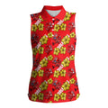 Dolphins Mascot Women Sleeveless Polo Shirt Tropical Hibiscus Floral Seamless Rugby Mascot