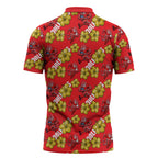 Dolphins Mascot Zipper Polo Shirt Tropical Hibiscus Floral Seamless Rugby Mascot