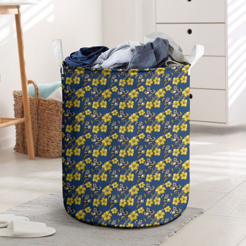 North Queensland Cowboys Laundry Basket Tropical Hibiscus Floral Seamless Rugby Mascot
