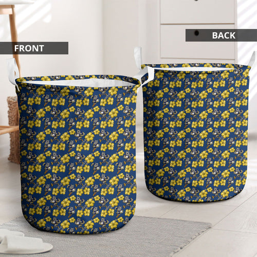 North Queensland Cowboys Laundry Basket Tropical Hibiscus Floral Seamless Rugby Mascot