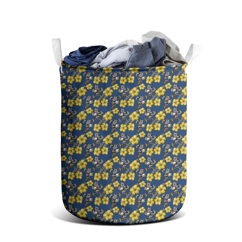 North Queensland Cowboys Laundry Basket Tropical Hibiscus Floral Seamless Rugby Mascot