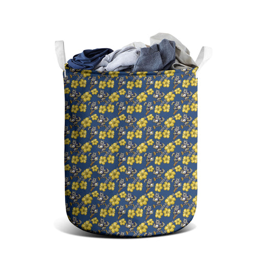 North Queensland Cowboys Laundry Basket Tropical Hibiscus Floral Seamless Rugby Mascot