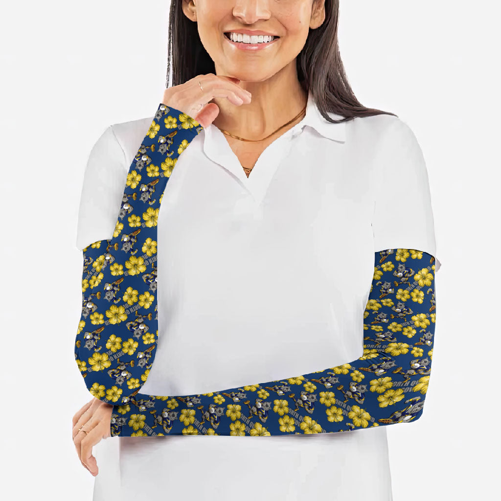 North Queensland Cowboys Arm Sleeves Tropical Hibiscus Floral Seamless Rugby Mascot