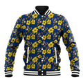 North Queensland Cowboys Baseball Jacket Tropical Hibiscus Floral Seamless Rugby Mascot