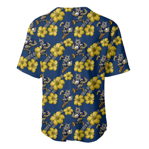 North Queensland Cowboys Baseball Jersey Tropical Hibiscus Floral Seamless Rugby Mascot