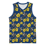 North Queensland Cowboys Basketball Jersey Tropical Hibiscus Floral Seamless Rugby Mascot