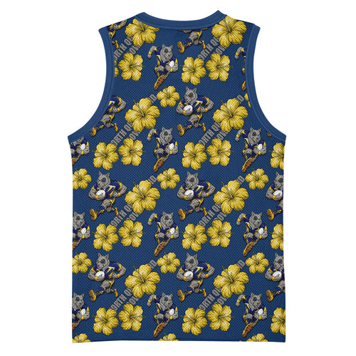 North Queensland Cowboys Basketball Jersey Tropical Hibiscus Floral Seamless Rugby Mascot