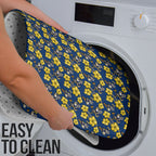North Queensland Cowboys Bathroom Set Tropical Hibiscus Floral Seamless Rugby Mascot
