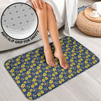 North Queensland Cowboys Bathroom Set Tropical Hibiscus Floral Seamless Rugby Mascot