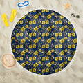 North Queensland Cowboys Beach Blanket Tropical Hibiscus Floral Seamless Rugby Mascot