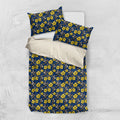 North Queensland Cowboys Bedding Set Tropical Hibiscus Floral Seamless Rugby Mascot