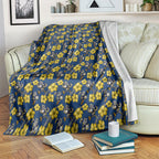 North Queensland Cowboys Blanket Tropical Hibiscus Floral Seamless Rugby Mascot