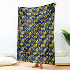 North Queensland Cowboys Blanket Tropical Hibiscus Floral Seamless Rugby Mascot
