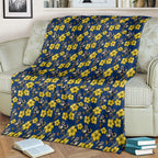 North Queensland Cowboys Blanket Tropical Hibiscus Floral Seamless Rugby Mascot