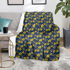 North Queensland Cowboys Blanket Tropical Hibiscus Floral Seamless Rugby Mascot