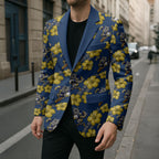 North Queensland Cowboys Blazer Tropical Hibiscus Floral Seamless Rugby Mascot