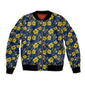North Queensland Cowboys Bomber Jacket Tropical Hibiscus Floral Seamless Rugby Mascot