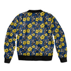 North Queensland Cowboys Bomber Jacket Tropical Hibiscus Floral Seamless Rugby Mascot