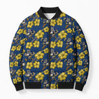 North Queensland Cowboys Bomber Puffer Jacket Tropical Hibiscus Floral Seamless Rugby Mascot