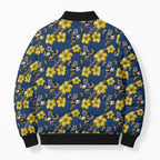 North Queensland Cowboys Bomber Puffer Jacket Tropical Hibiscus Floral Seamless Rugby Mascot
