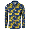 North Queensland Cowboys Button Sweatshirt Tropical Hibiscus Floral Seamless Rugby Mascot