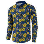 North Queensland Cowboys Button Sweatshirt Tropical Hibiscus Floral Seamless Rugby Mascot
