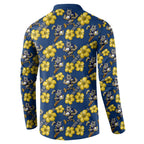 North Queensland Cowboys Button Sweatshirt Tropical Hibiscus Floral Seamless Rugby Mascot